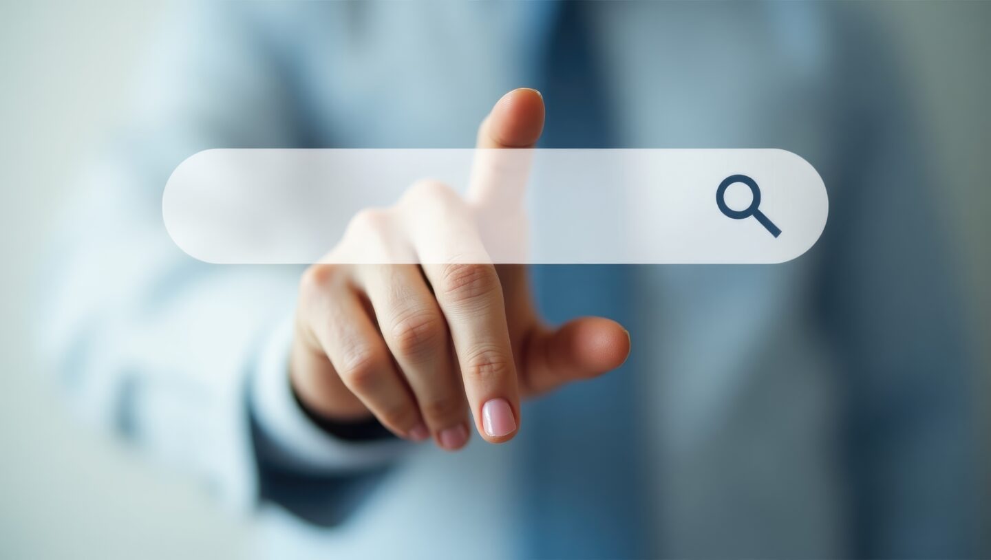 IT担当者がパソコンでYahooとGoogleのサジェストを比較確認している様子