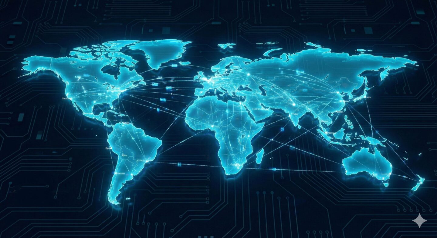 世界を繋ぐデジタルネットワークのイメージ