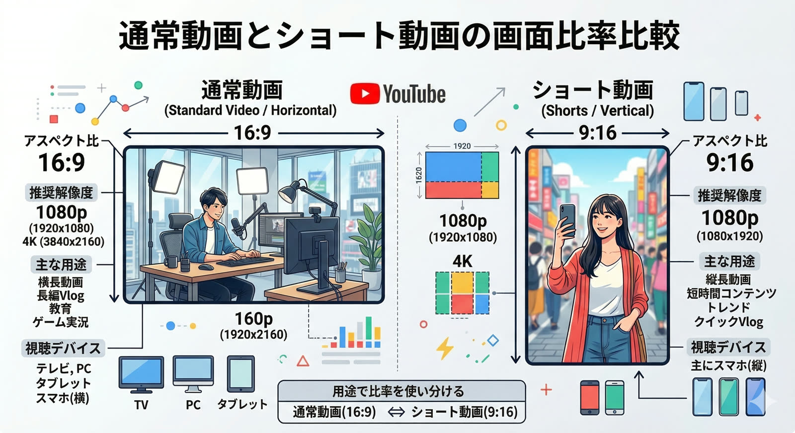 YouTube解像度・アスペクト比比較